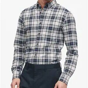Banana Republic Untucked Slim Fit Plaid Flannel Shirt Sz XXL